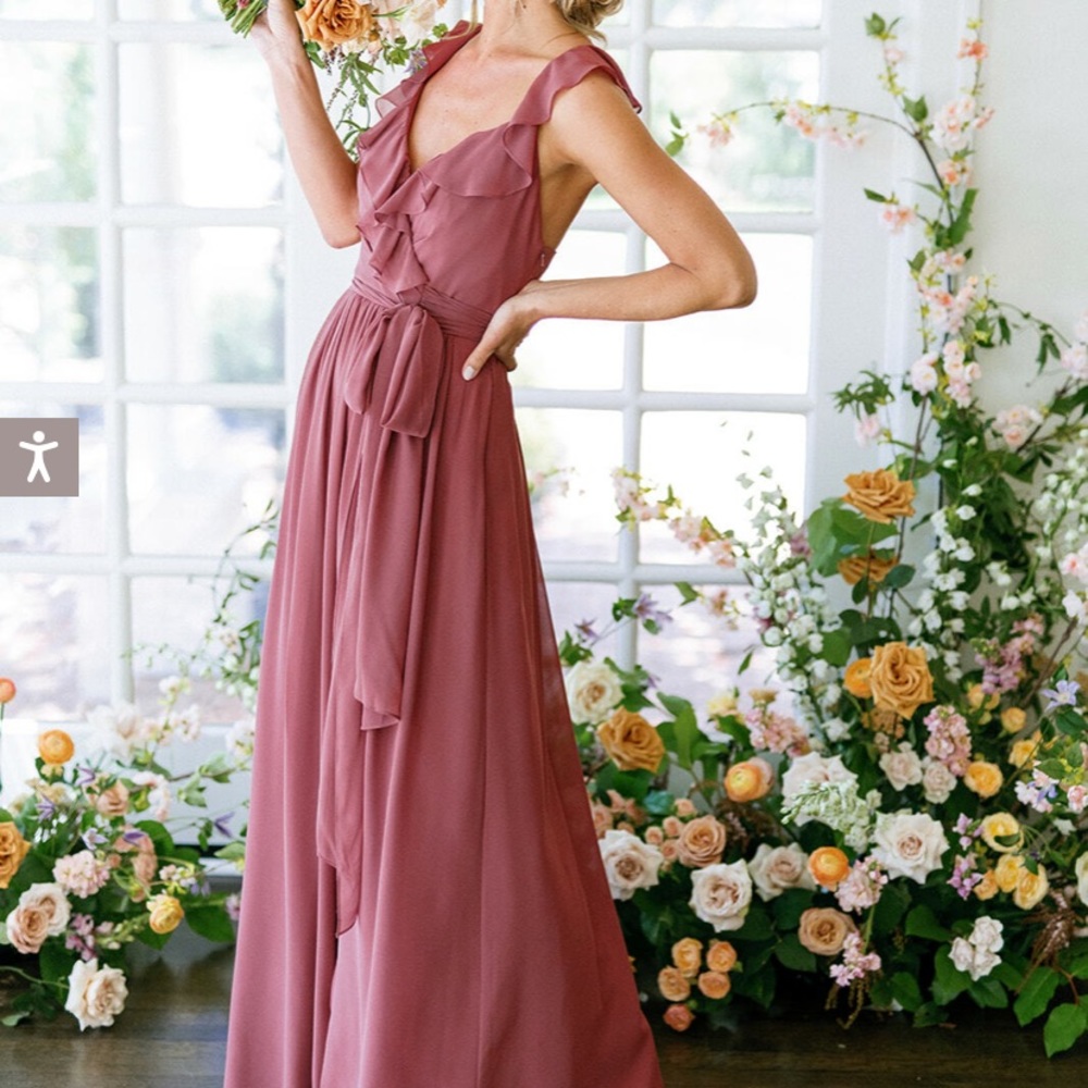 Revelry Valerie Wrap Dress in Dove Gray